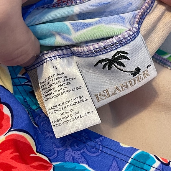 Islander Vintage Hawaiian Print One Piece Bathing Suit - Picture 6 of 6